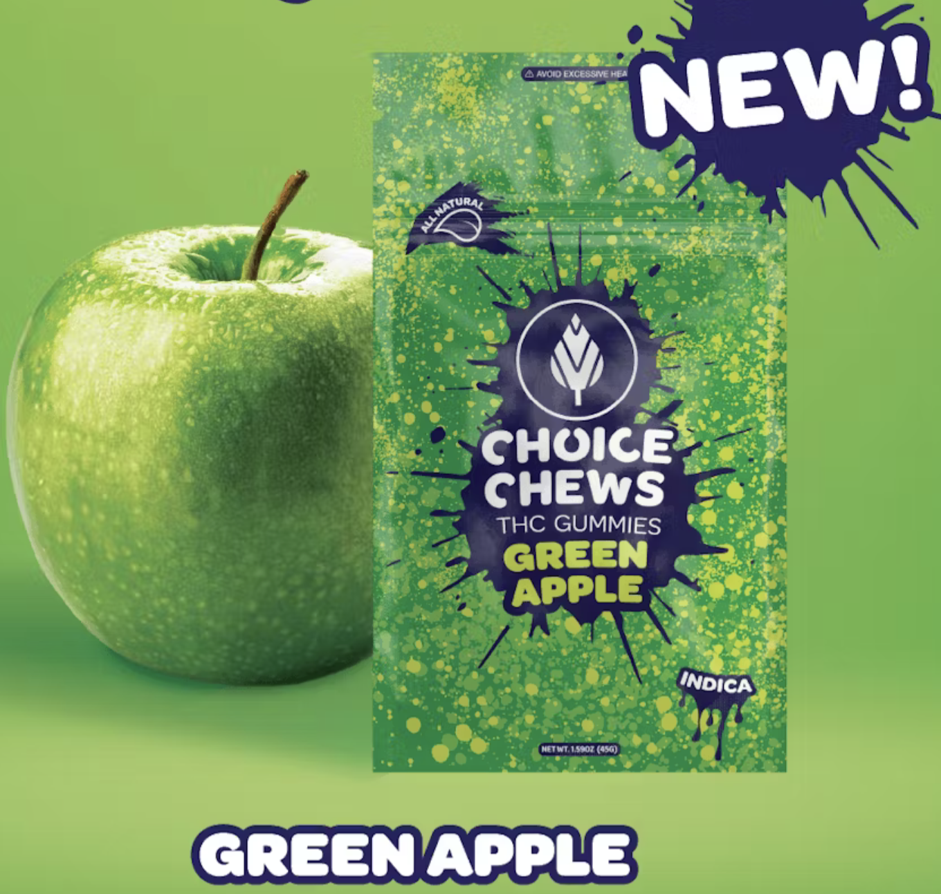 Photograph of product: Green Apple I Gummies 100mg - Chill