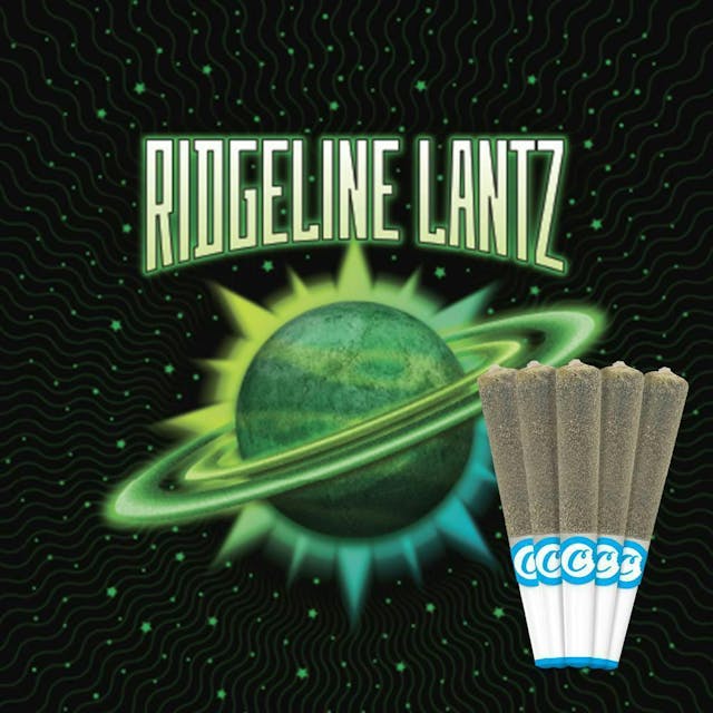 Photograph of product: Ridgeline Lantz | 2.5G | .5G x 5 Diamonds & Sauce Infused Preroll Pack - 