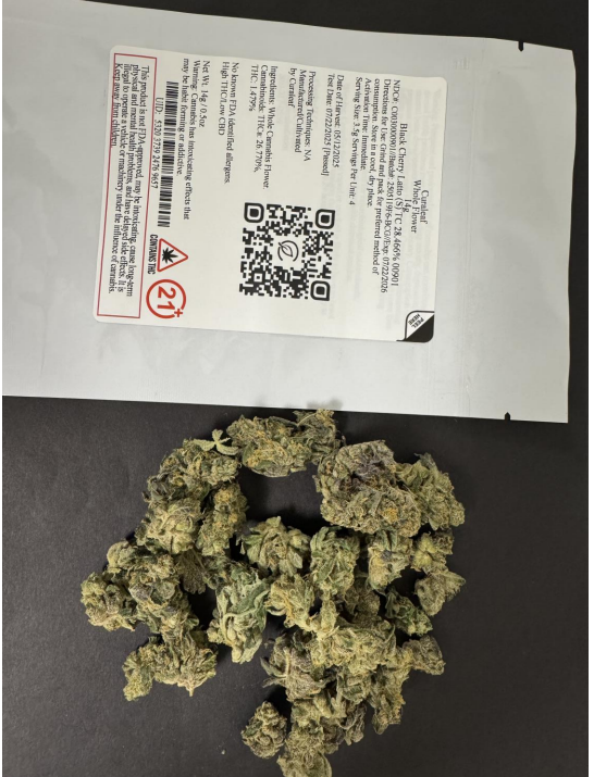 Photograph of product: Black Cherry Latto | 14g Whole Flower (S) | 00901 Curaleaf
