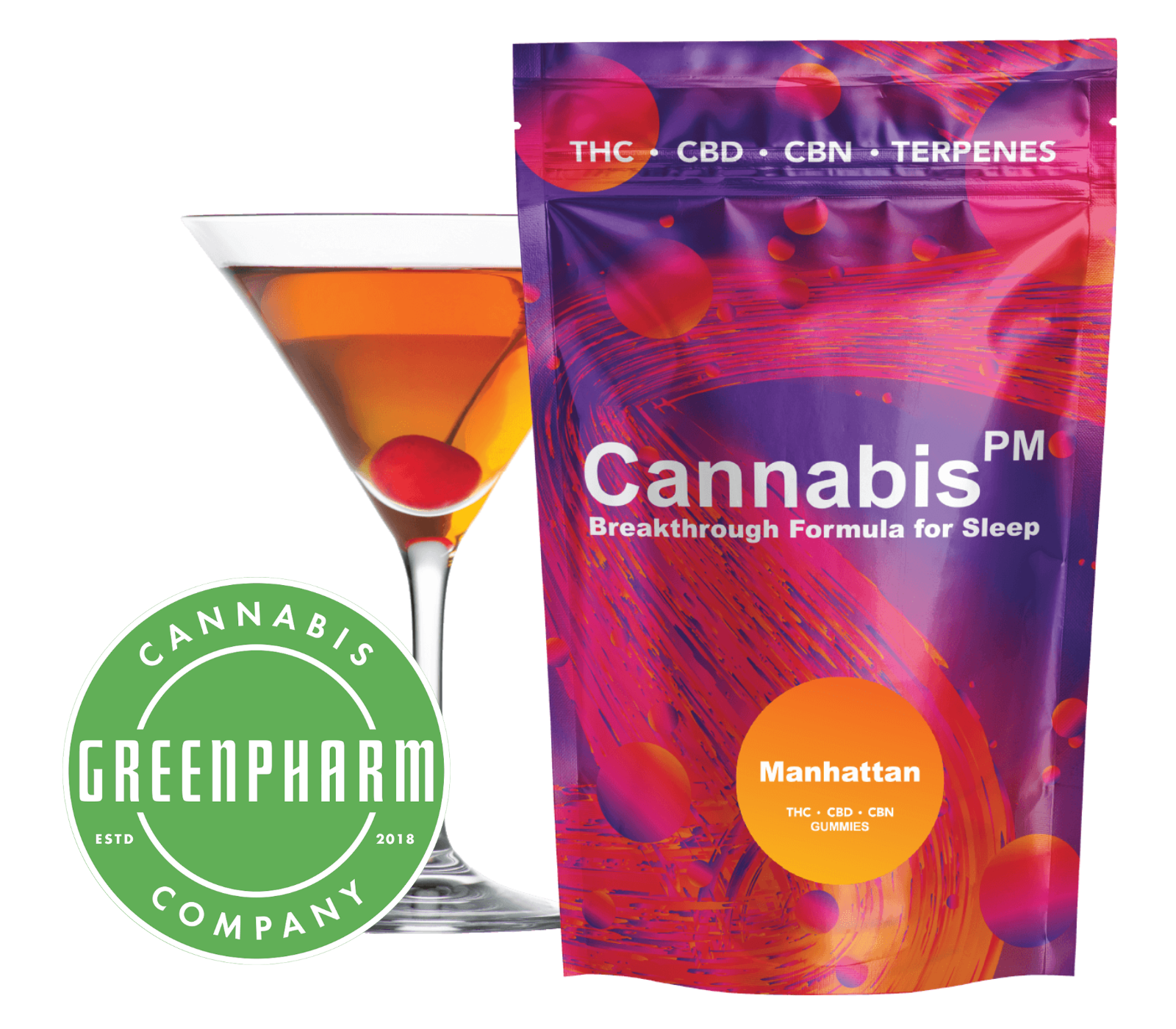 Photograph of product: Edible | Oui'dPM | Manhattan 1:1:1 Sleep Gummies | 50mg