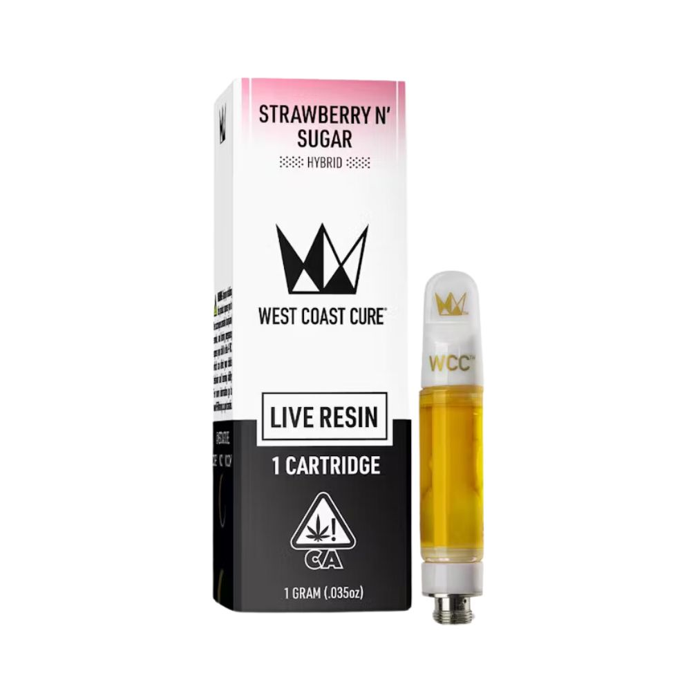 Photograph of product: STRAWBERRY N' SUGAR LIVE RESIN CART 1G - WEST COAST CURE