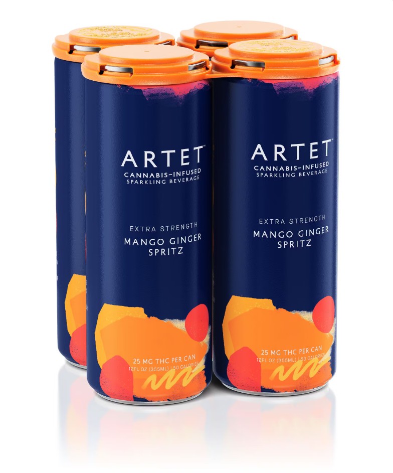 Photograph of product: Artet 12oz Spritz Extra Strength Mango Ginger 4pk