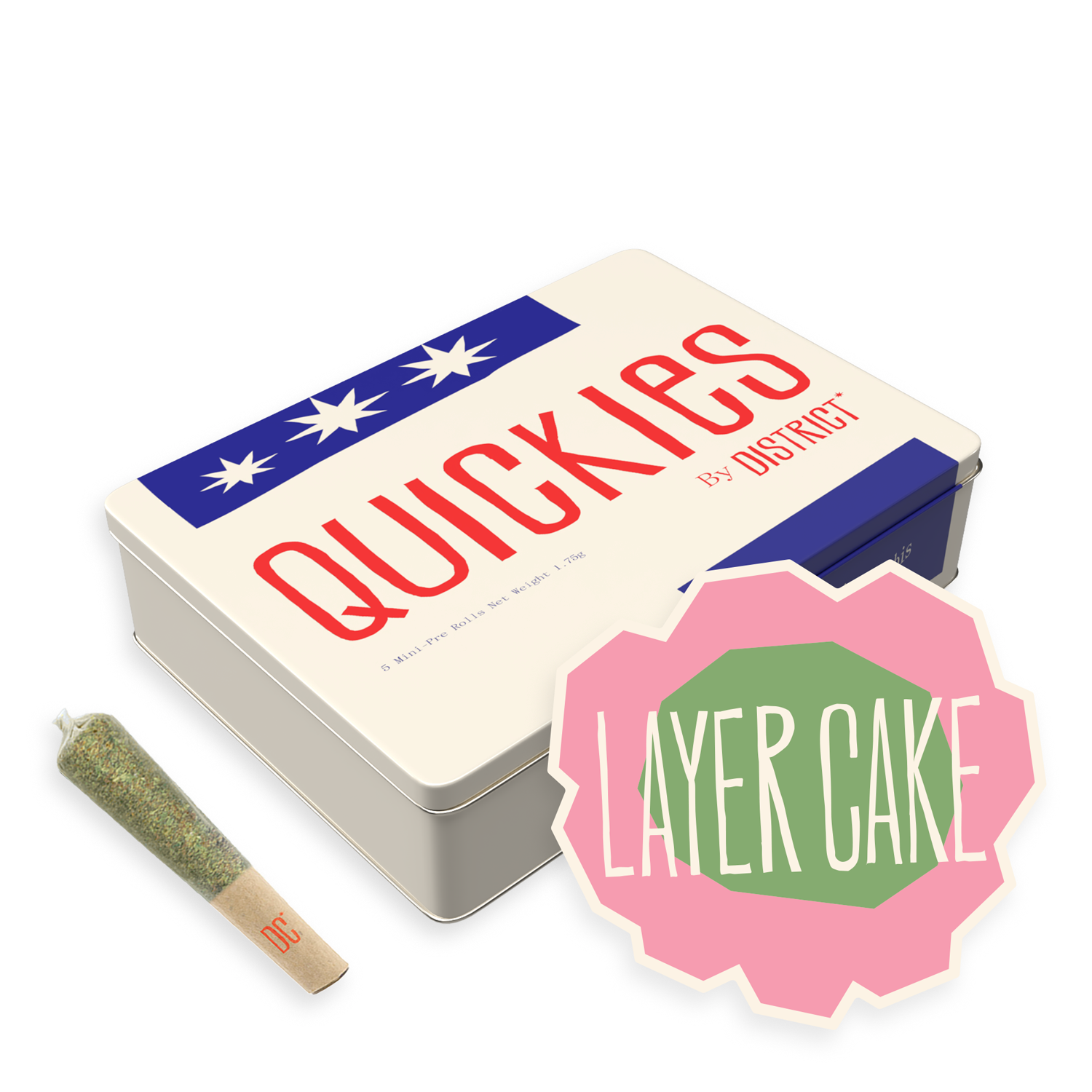Photograph of product: Quickies | Layer Cake | 0.35g mini joints 5pk