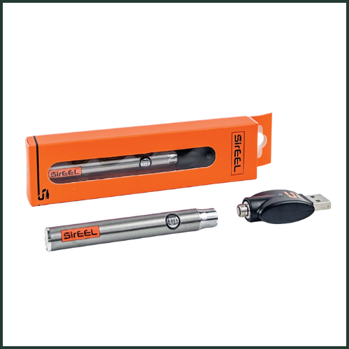 Photograph of product: SirEEL | Silver Battery | 510 Thread + USB Charger