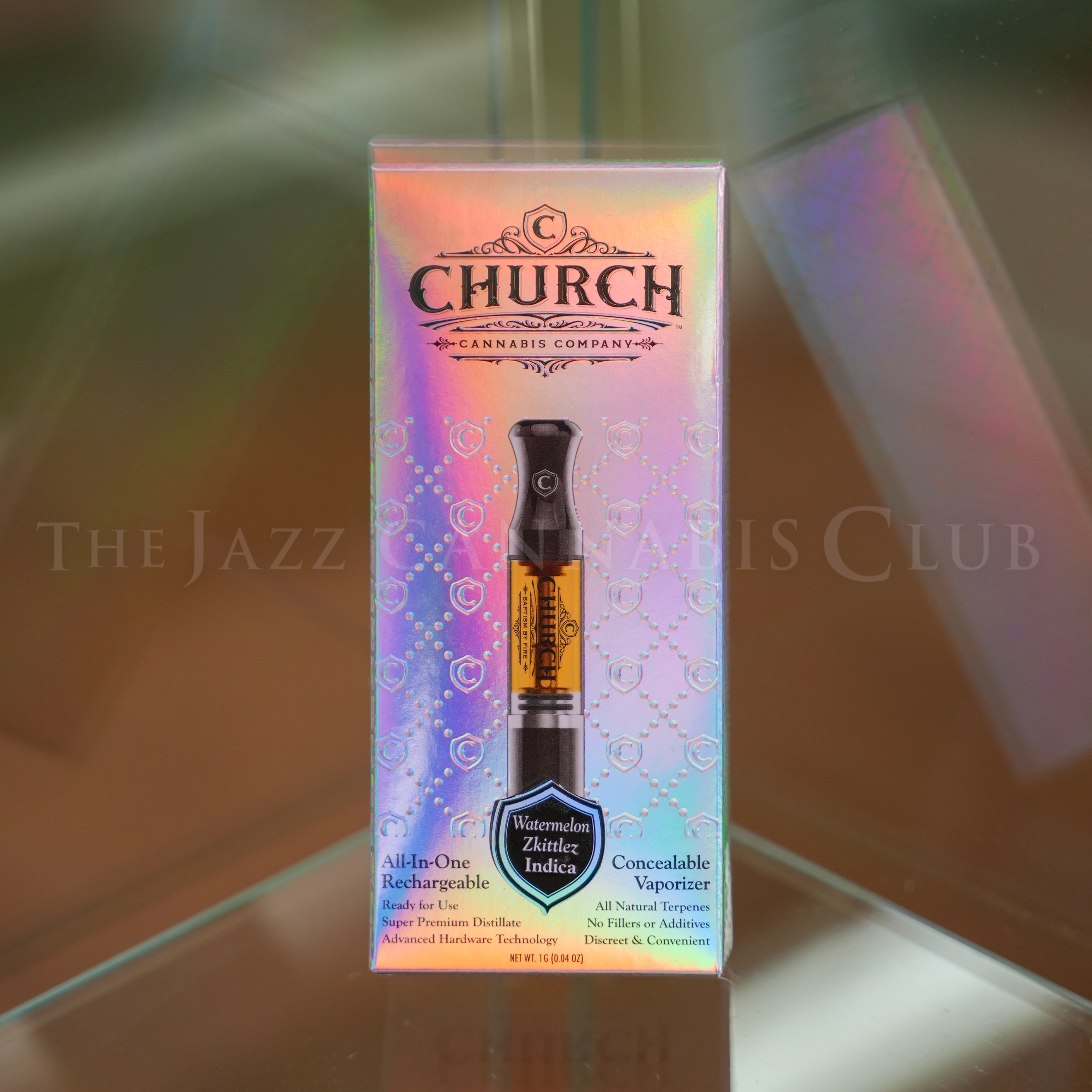 Photograph of product: Church - Strawberry Cough - Fob AIO Disposable