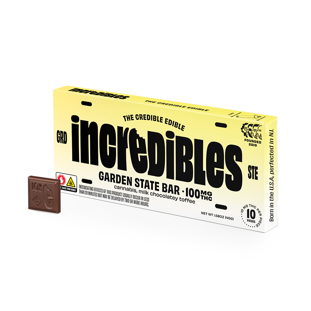 Photograph of product: Incredibles | Garden State (H) Chocolate | 10 Pieces (100mg)