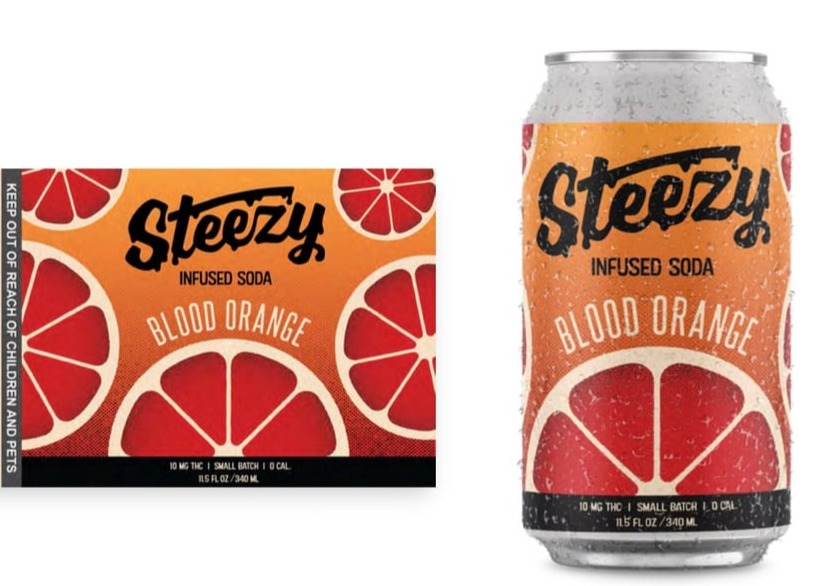 Photograph of product: Steezy Cultivation | Infused Blood Orange Seltzer | 10mg