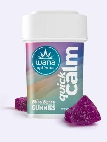 Photograph of product: Wana Quick Gummies- Bliss Berry Calm (10mg TH-oui/100mg CBD/100mg CBG/500mg L-Theanine)