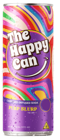 Photograph of product: The Happy Can | Hemp | Purp Slurp (CBD 4 mg : TH-oui 4 mg) | 12 fl oz