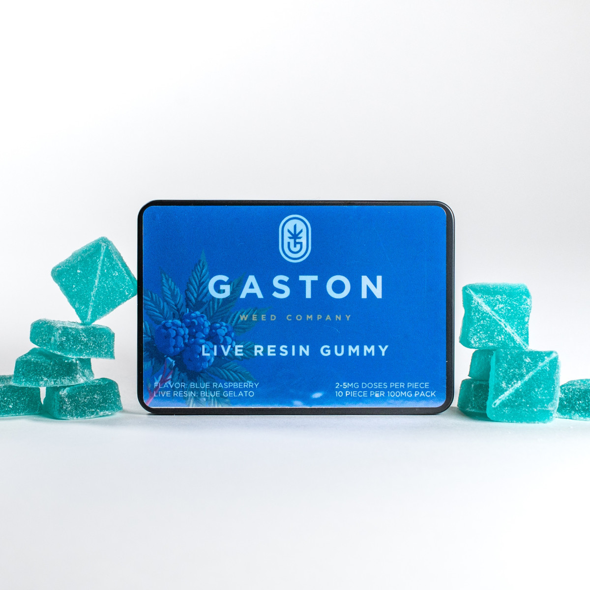 Photograph of product: Gaston - Blue Razz Live Resin Gummies - 10x - 10mg
