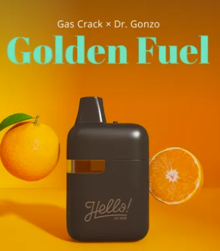 Photograph of product: Hello! Live Resin Disposable Vape 1g Golden Fuel
