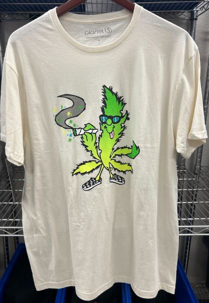 Photograph of product: Jason Maloney x P13 Green Oui'd Leaf T-shirt Small