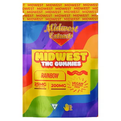 Photograph of product: MIDWEST EXTRACTS | RAINBOW GUMMIES - 8PK | 200MG