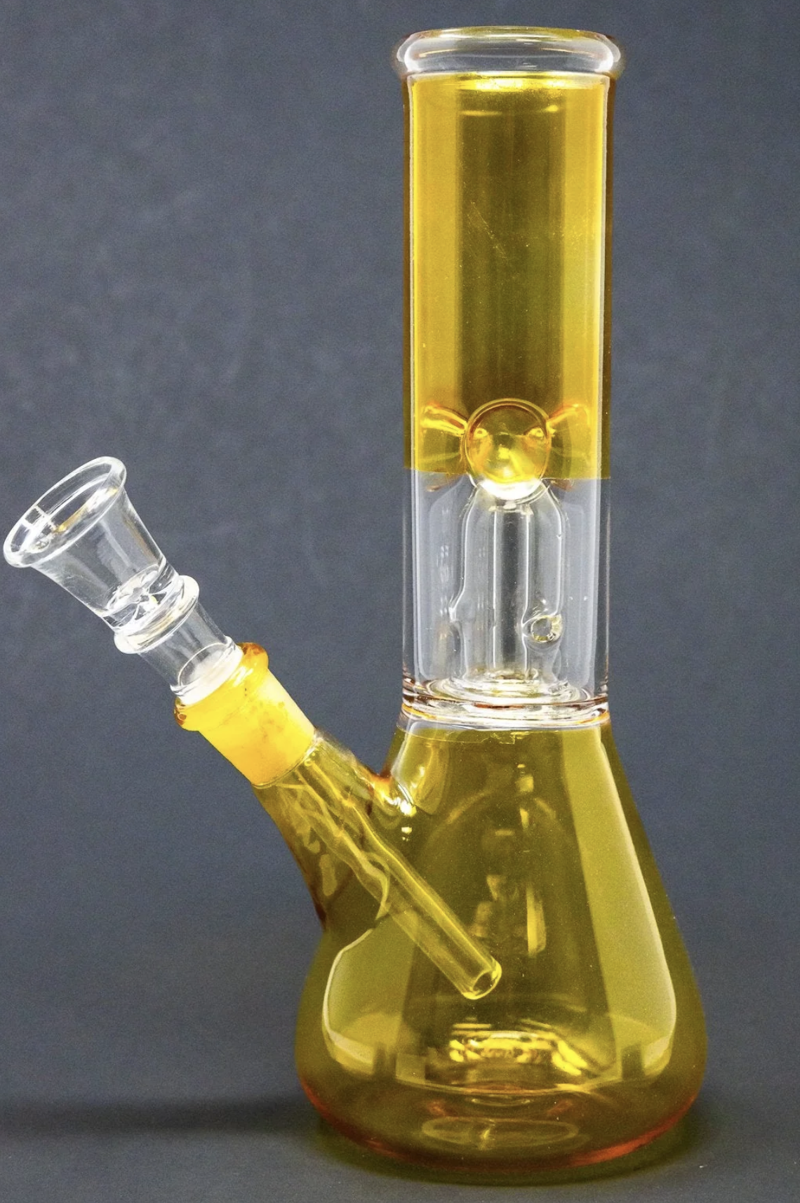 Photograph of product: 8" Yellow Single Perk Bong w/ Ice Catcher