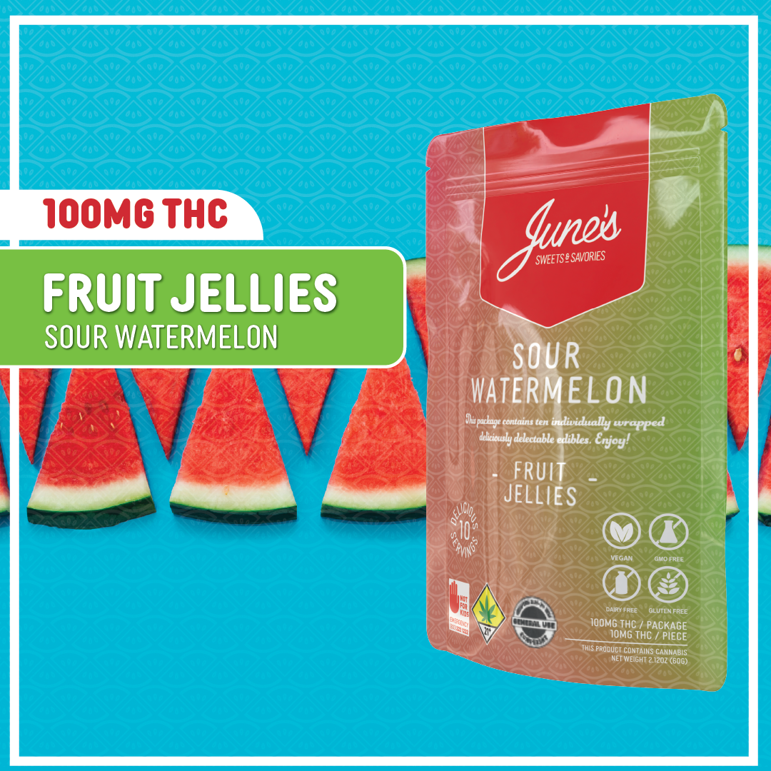 Photograph of Product: Sour Watermelon Fruit Jellies 100mg