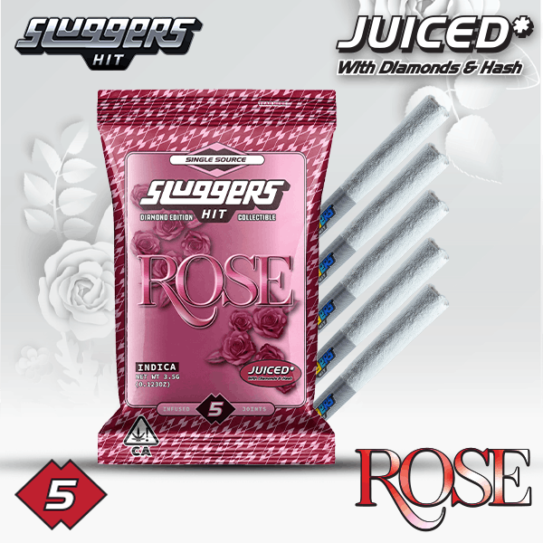 Photograph of product: Sluggers | Rose Diamond Edition Infused Pre-rolls 5 Pack | 2.5g