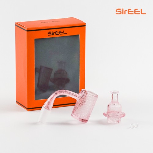 Photograph of product: SirEEL | Fumed Etched Quartz Banger Kit w/ Matching Spin Cap & Pearls  | 14mm