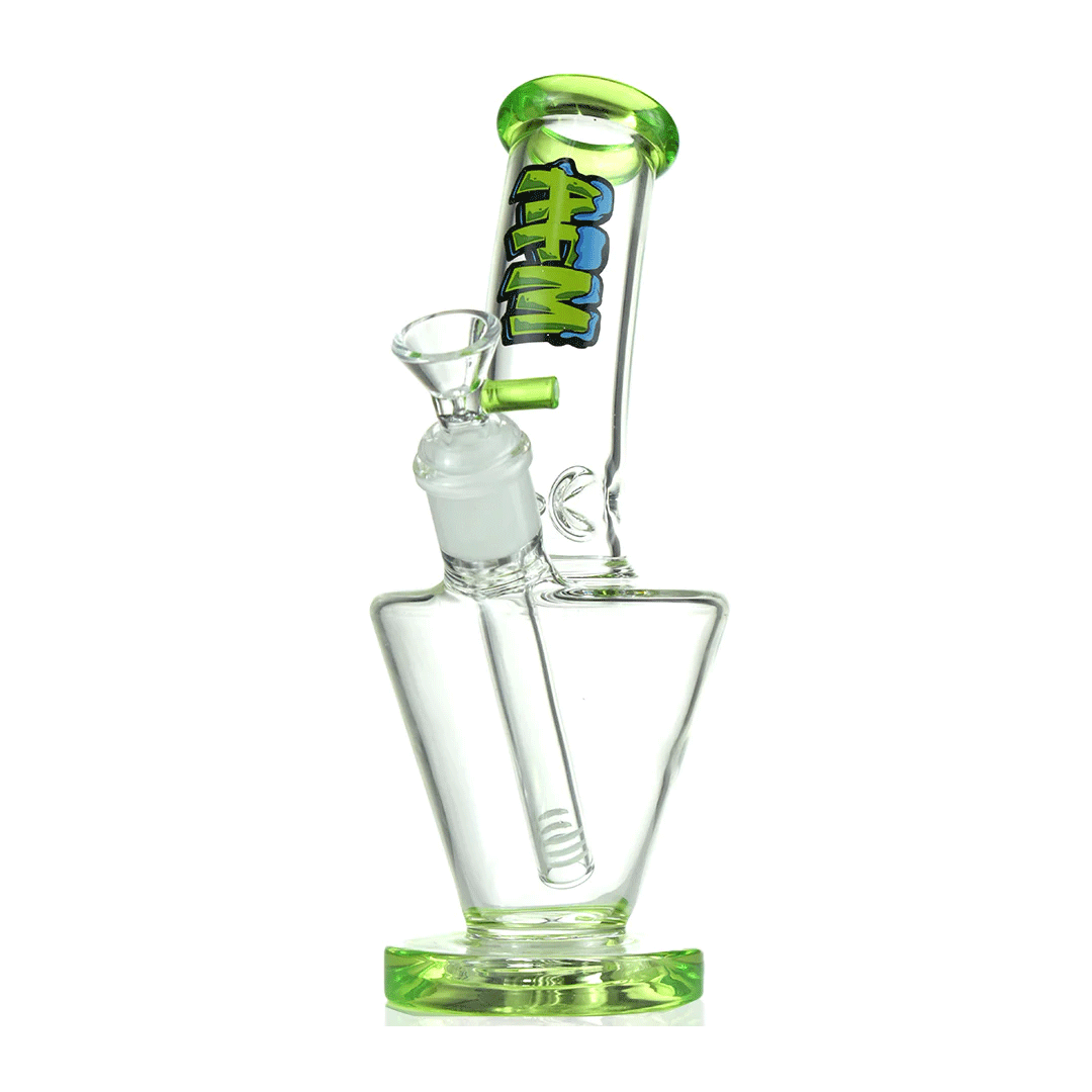 Photograph of product: AFM | Upside Down Beaker | Clear/Green | 9"