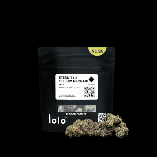 Photograph of product: Eternity x Yellow Mermaid (H) - 3.5g Nugs Black Bag - Retail