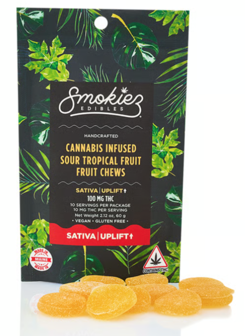 Photograph of product: Smokiez | Sour Tropical Fruit | Fruit Chew | 100mg
