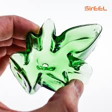 Photograph of product: SirEEL | Toke Time Hand Pipe | Green Pot Leaf | 3"