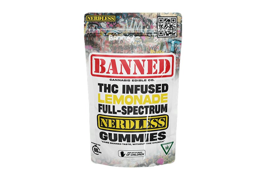 Photograph of product: Banned - 200mg Nerdless Gummies - Lemonade