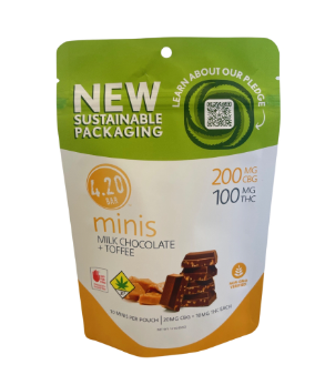 Photograph of product: 4.20 Bar Mini - Milk Chocolate Toffee 2:1 CBG [300mg] 10pk Edibles