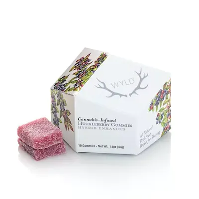 Photograph of product: WYLD Gummies - 100mg - Huckleberry - Hybrid