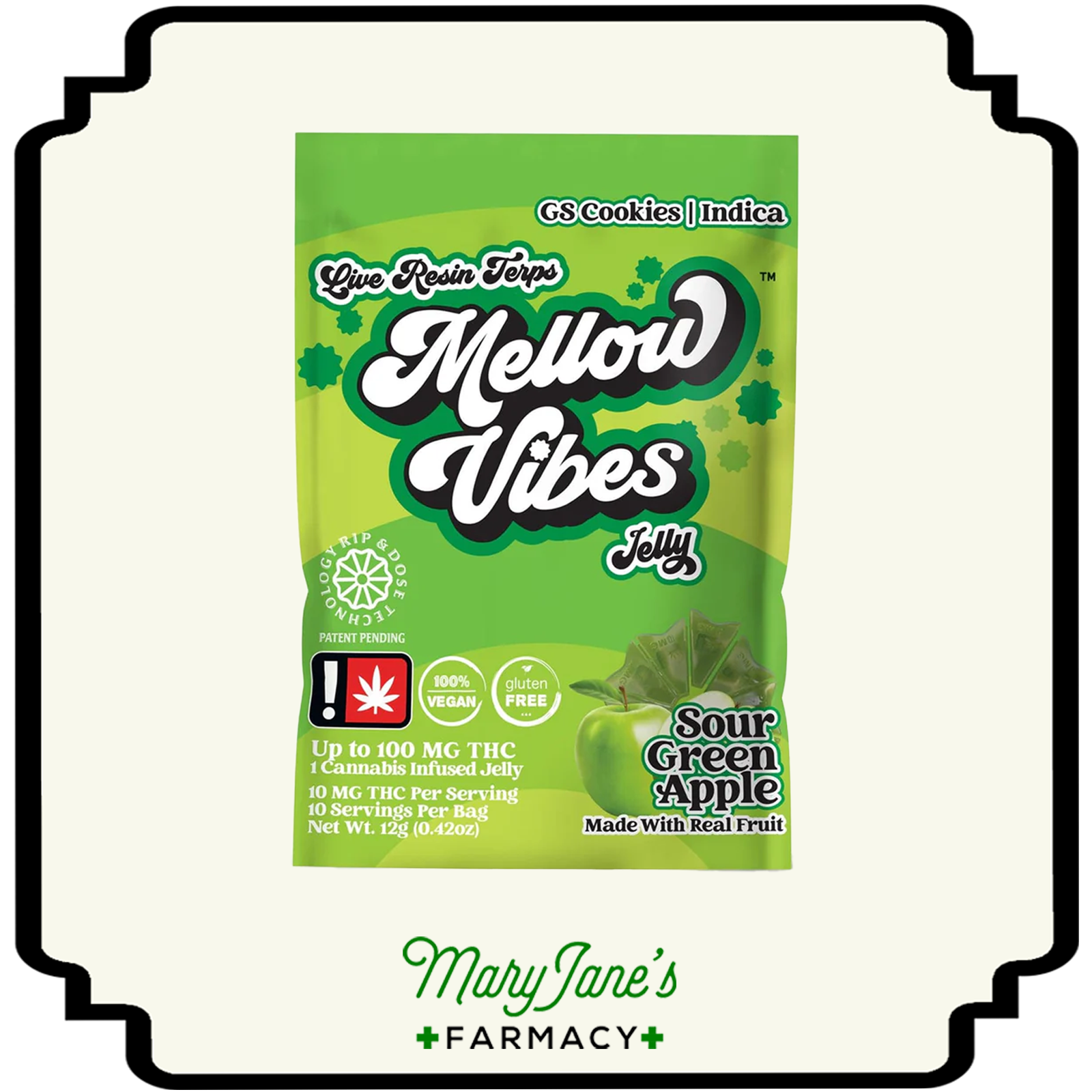 Photograph of product: Sour Green Apple Jelly | 100mg