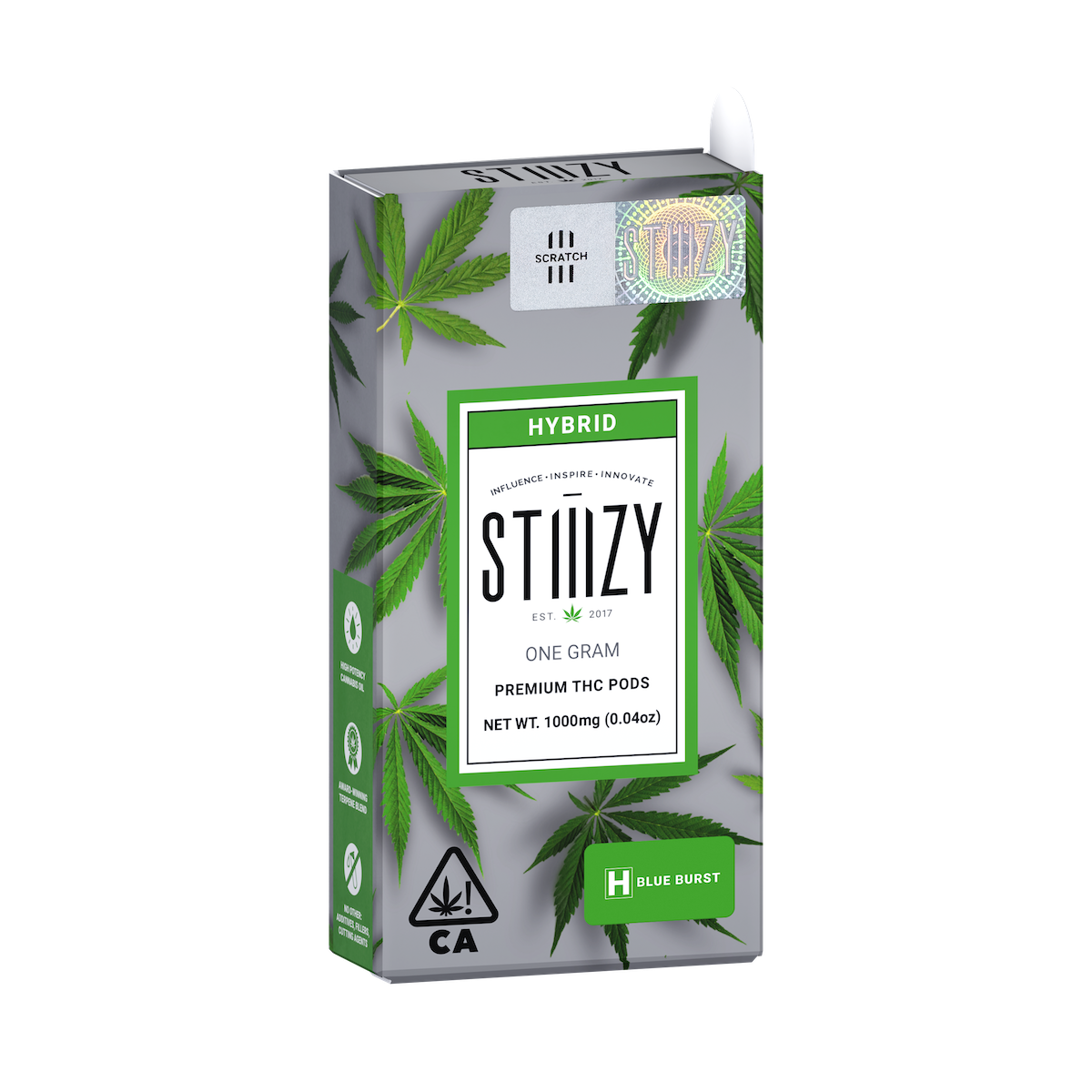 Photograph of product: 1g Blue Burst (Hybrid) Stiiizy Pod TH-oui:83% $30