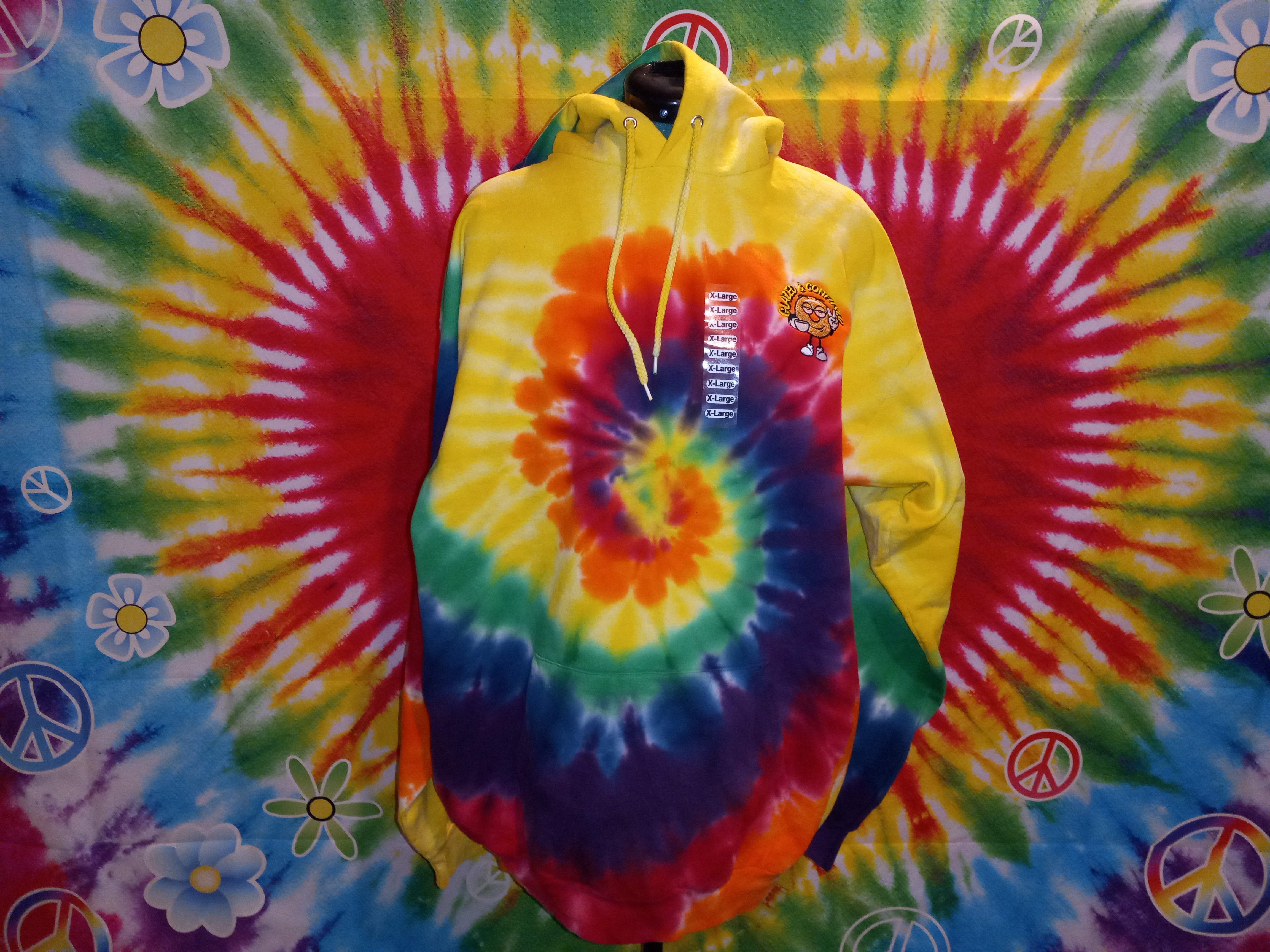 Photograph of product: Glazed Gear - Hoodie - Rainbow Tie Dye - XXXL