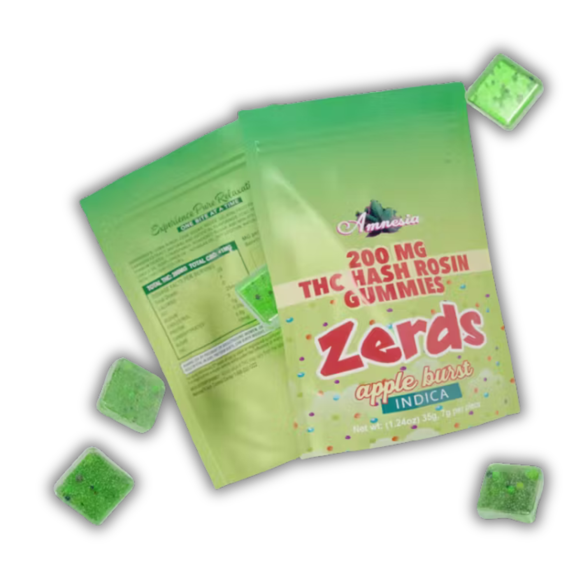 Photograph of product: Amnesia | au chocolat Rosin Gummy | Zerds | Apple Burst | 200mg