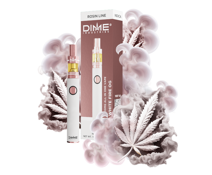 Photograph of product: Dime Industries | White Fire OG | Rosin All-In-One Rechargeable Vape | 0.6g