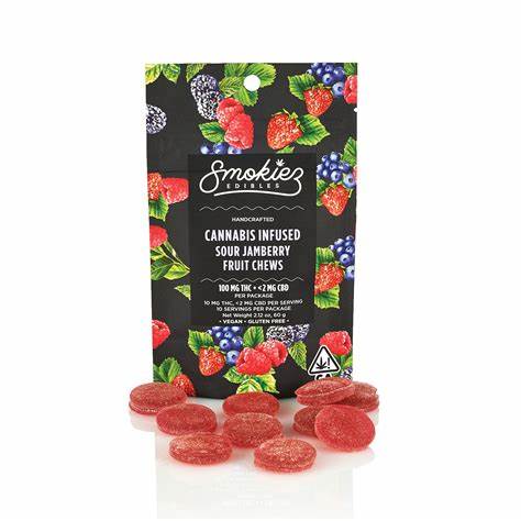 Photograph of product: Smokiez Mixed Berry Sour Gummie 1:1 200mg/.1g