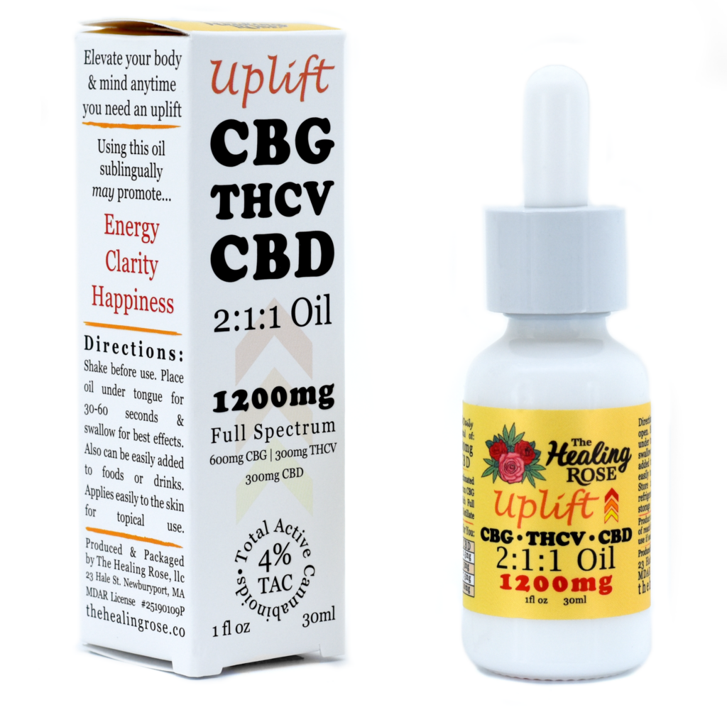 Photograph of product: "Uplift" CBG:TH-ouiV:CBD 2:1:1 Full Spectrum Tincture Oil