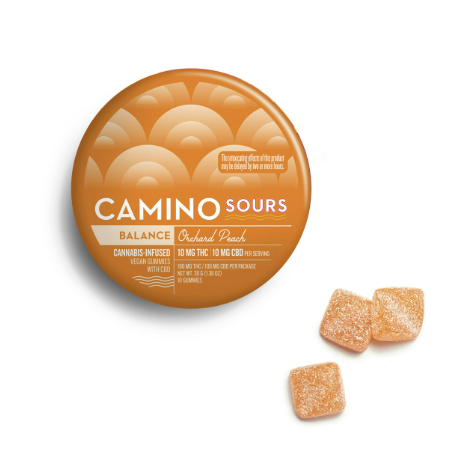 Photograph of product: Sours Orchard Peach - 10pk/100mg ( 1:1 TH-oui:CBD) 5mg TH-oui each