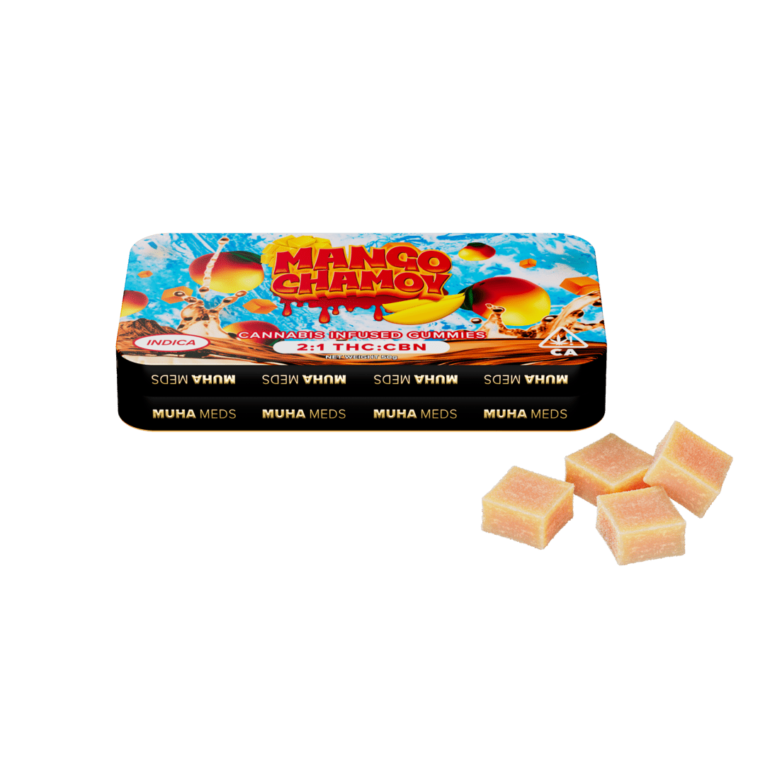 Photograph of product: Mambas | Mango Chamoy | au chocolat Rosin Gummies | 200mg | Hybrid