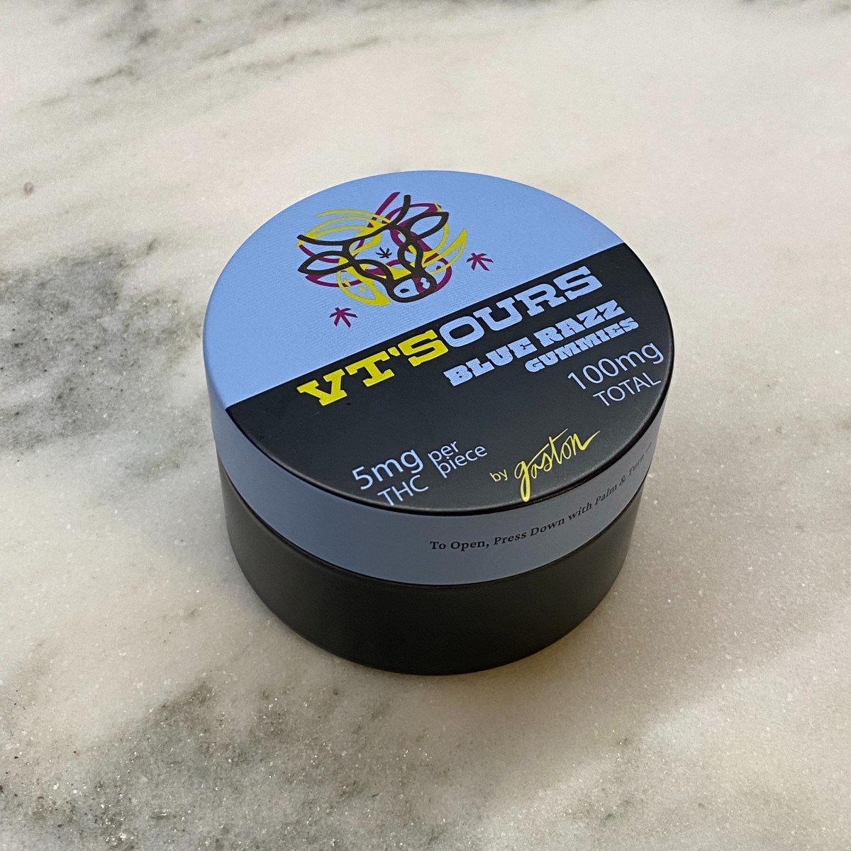 Photograph of product: Gastons | VT'Sours Blue Razz Gummies
