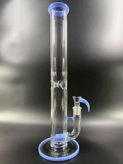 Photograph of product: 17" Double Inline Perc I Straight Tube Blue I Highly Elevated