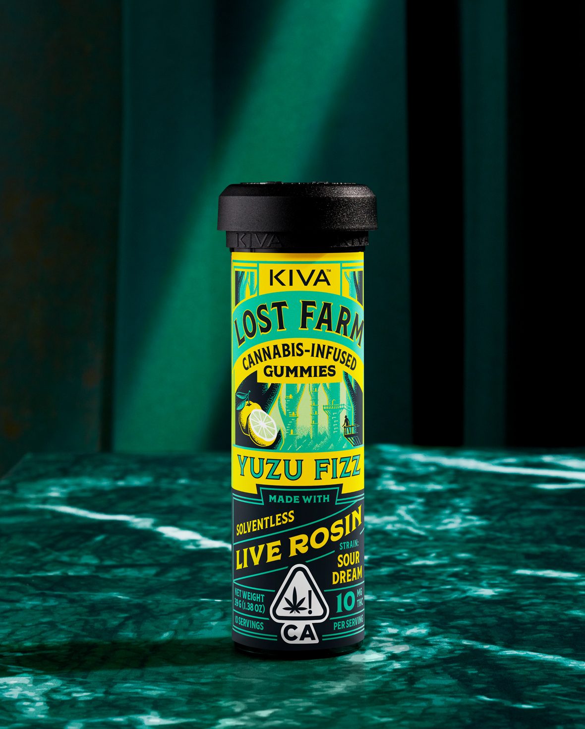 Photograph of product: Lost Farm Yuzu Fizz Sour Dream Rosin Gummies 100mg