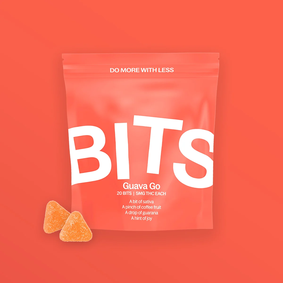 Photograph of product: Bits | Gummies | Guava Go | 20 x 5mg