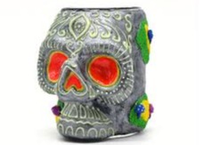 Photograph of product: Skull Glass Storage Jar wooden lid