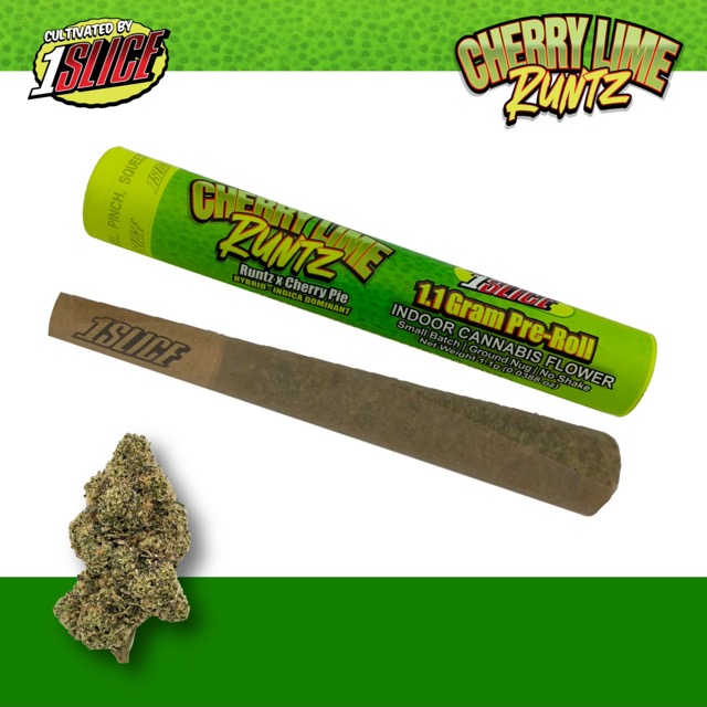 Photograph of product: 1 Slice - Cherry Lime Runtz - 1.1g Pre Roll