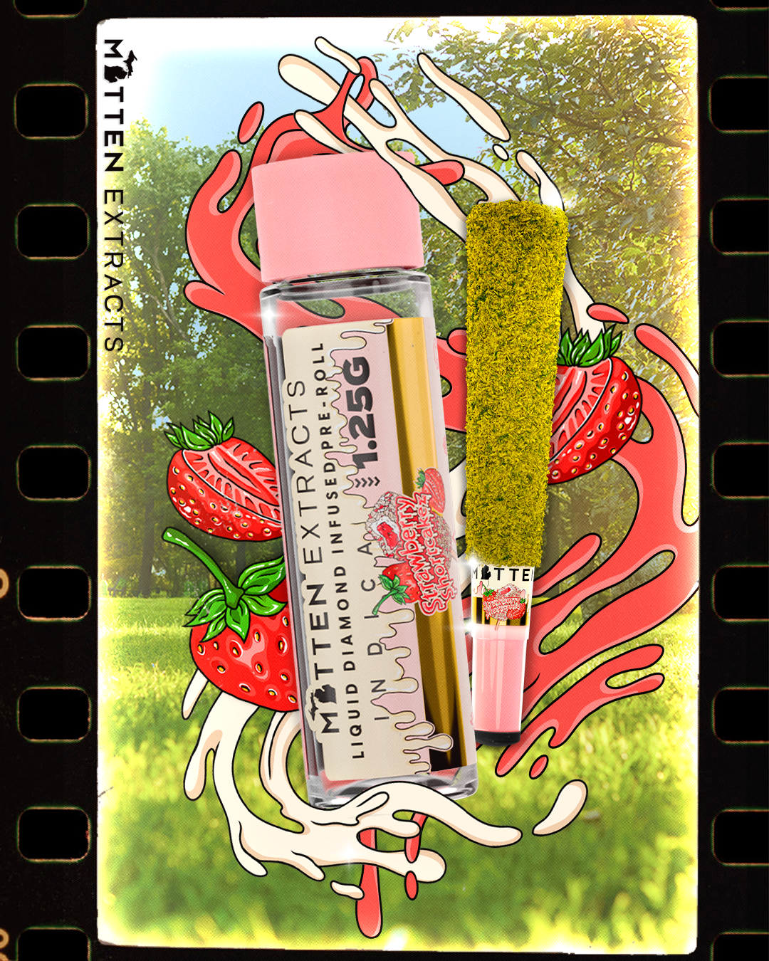 Photograph of product: Mitten Extracts - Liquid Diamond Pre-roll 1.25g - Strawberry Shortcakez