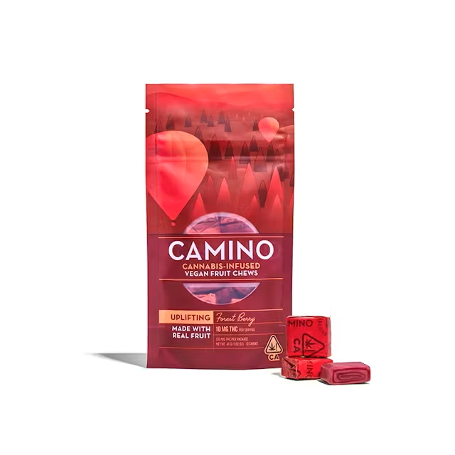 Photograph of product: Camino 200mg 2:1 THC:THCv Chews Forest Berry