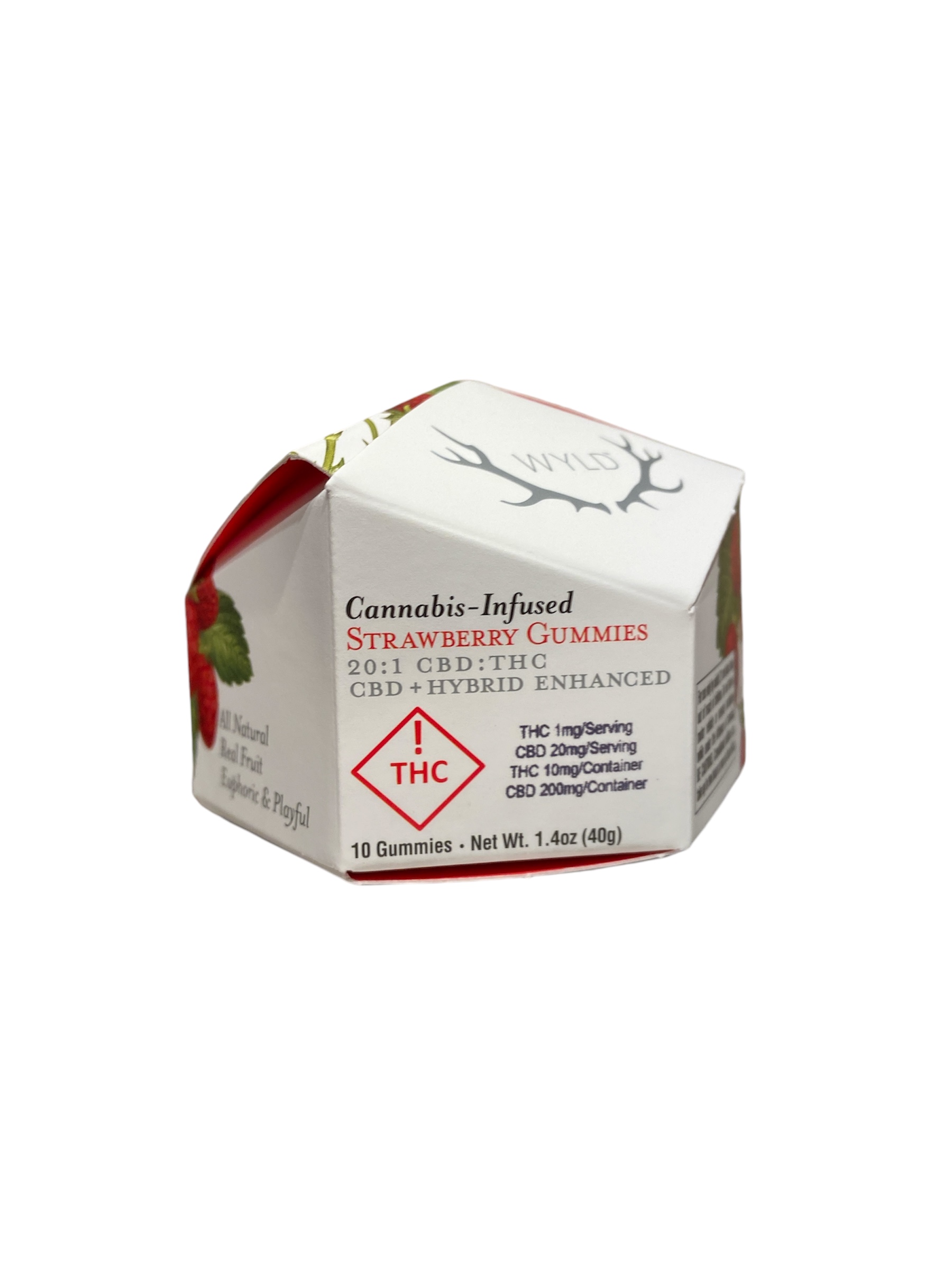 Photograph of product: Wyld Strawberry Gummies 20:1 CBD, TH-oui