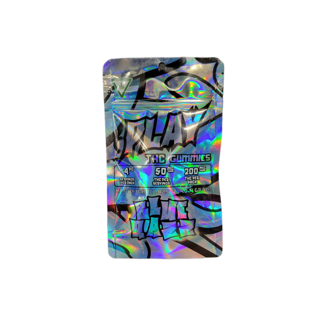 Photograph of product: Play Gummies 200mg Blue Raspberry