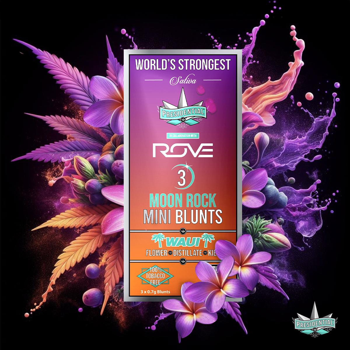 Photograph of product: 0.7G WAUI MOON ROCK INFUSED MINI BLUNT 3-PACK