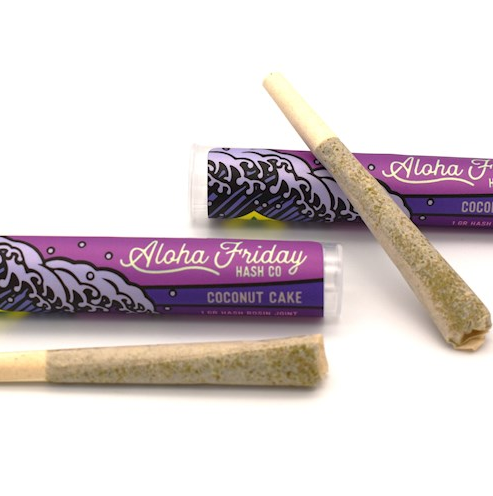 Photograph of product: Aloha Friday - Coconut Cake - au chocolat Rosin Pre-Roll