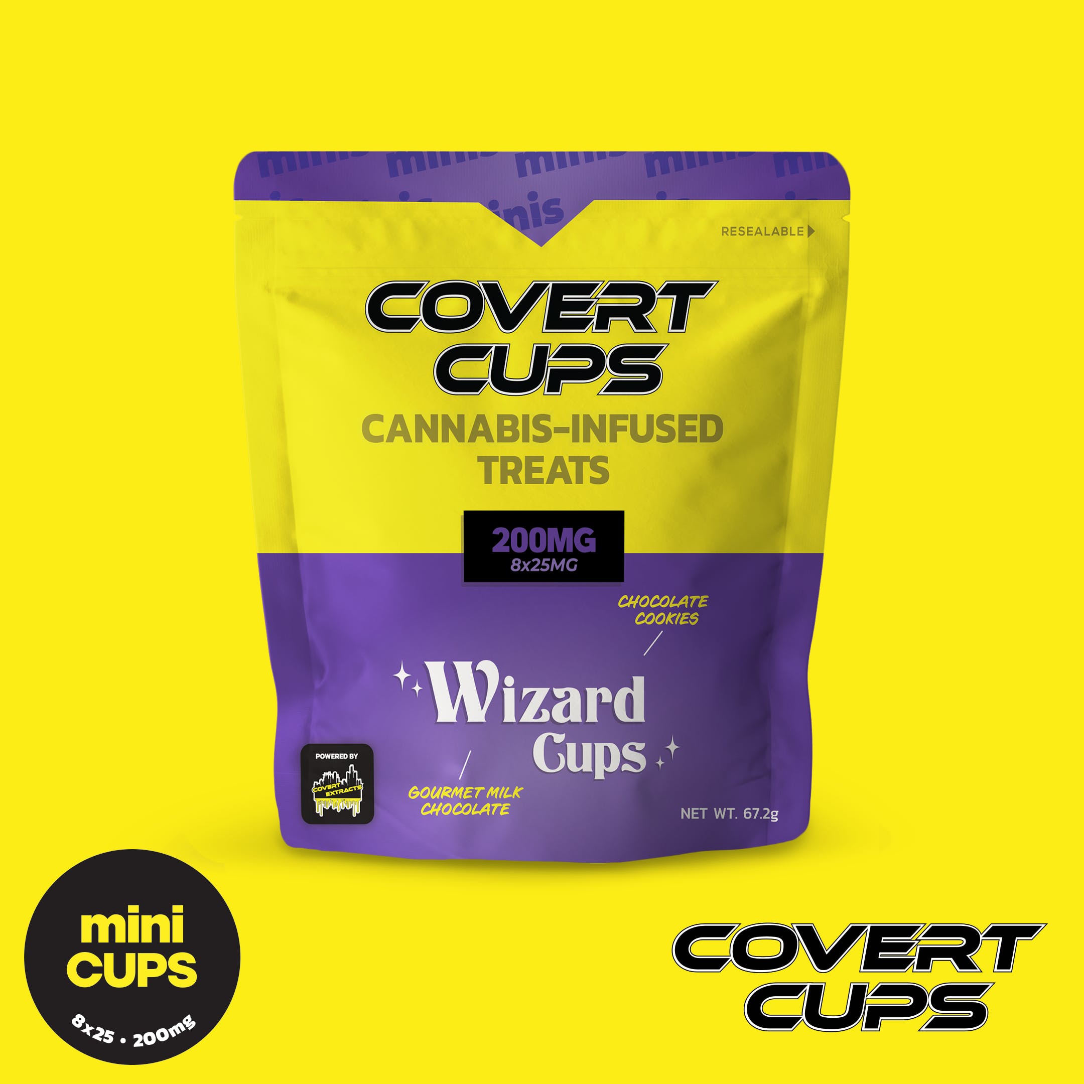 Photograph of product: Covert Cups | 200mg Rosin Chocolate Treats | Wizard Cups